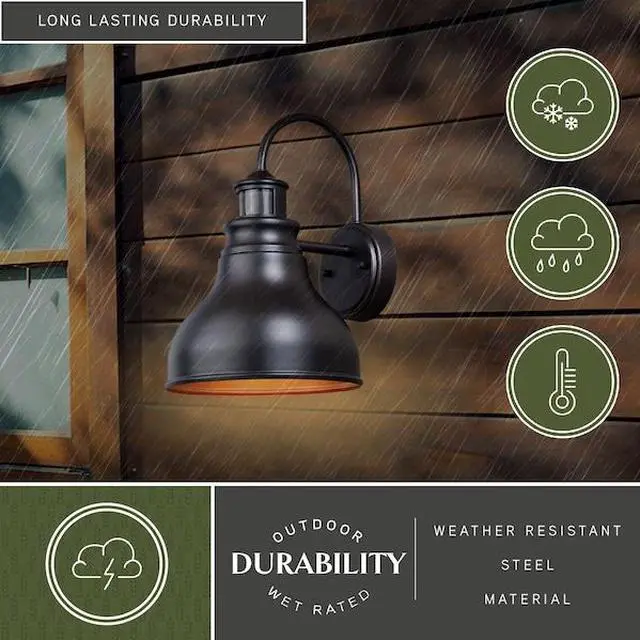 Alt view image 7 of 7 - VAXCEL T0259 Delano Bronze Motion Sensor Dusk to Dawn Farmhouse Barn Dark Sky