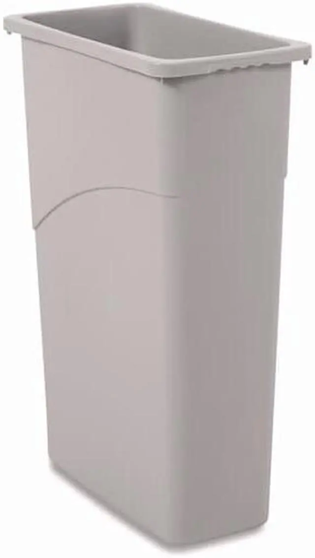 Alt view image 16 of 18 - Boardwalk Slim Waste Container, 23 Gal, Gray, Plastic 23GLSJGRA