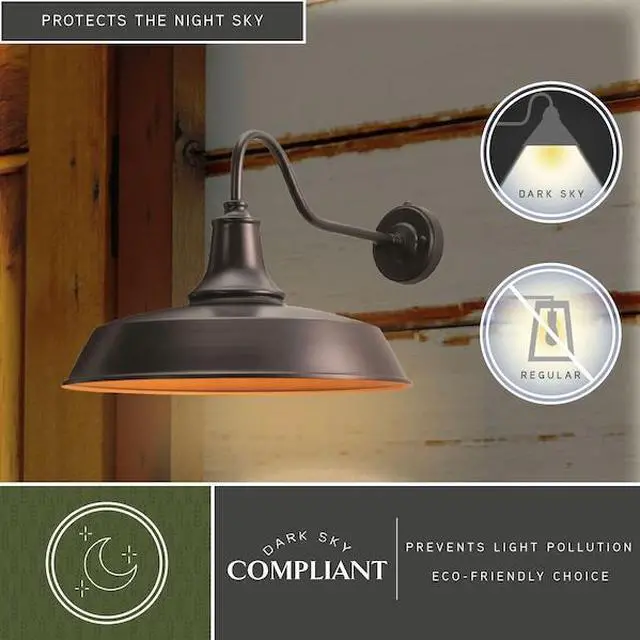 Alt view image 4 of 7 - VAXCEL T0572 Dorado 1 Light Dusk to Dawn Bronze Farmhouse Outdoor Wall Barn