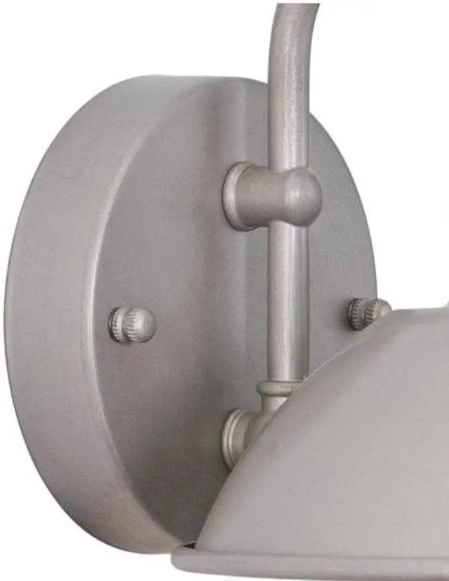 Alt view image 3 of 8 - VAXCEL Farmhouse Outdoor Porch Light - Harwich 8" Brushed Nickel Coastal Wall Sconce with Clear Seeded Glass Shade, Indoor-Outdoor Barn Lighting for Garage, Front Door, Patio, Entryway