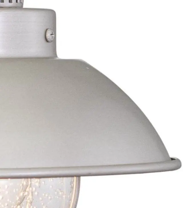 Alt view image 5 of 8 - VAXCEL Farmhouse Outdoor Porch Light - Harwich 8" Brushed Nickel Coastal Wall Sconce with Clear Seeded Glass Shade, Indoor-Outdoor Barn Lighting for Garage, Front Door, Patio, Entryway