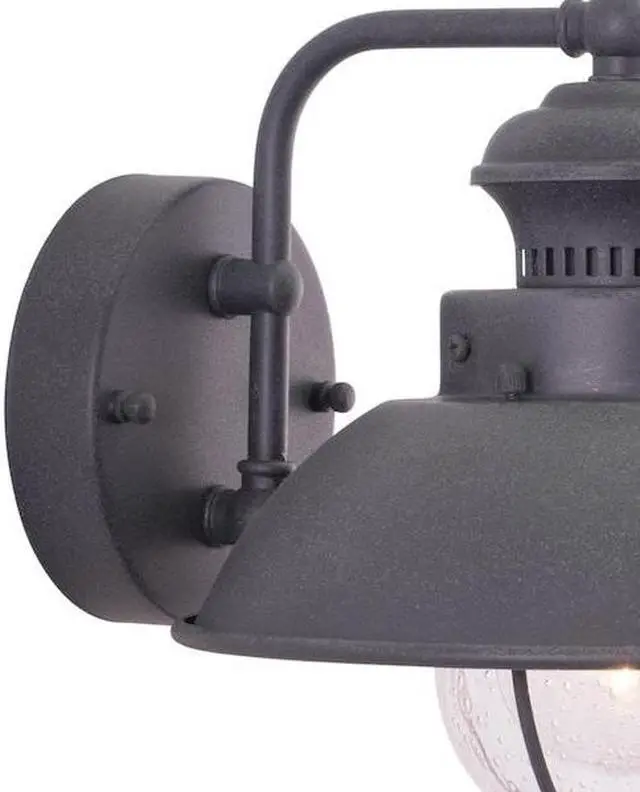 Alt view image 2 of 7 - VAXCEL T0268 Harwich 1 Light Gray Coastal Barn Dome Outdoor Wall Lantern Clear