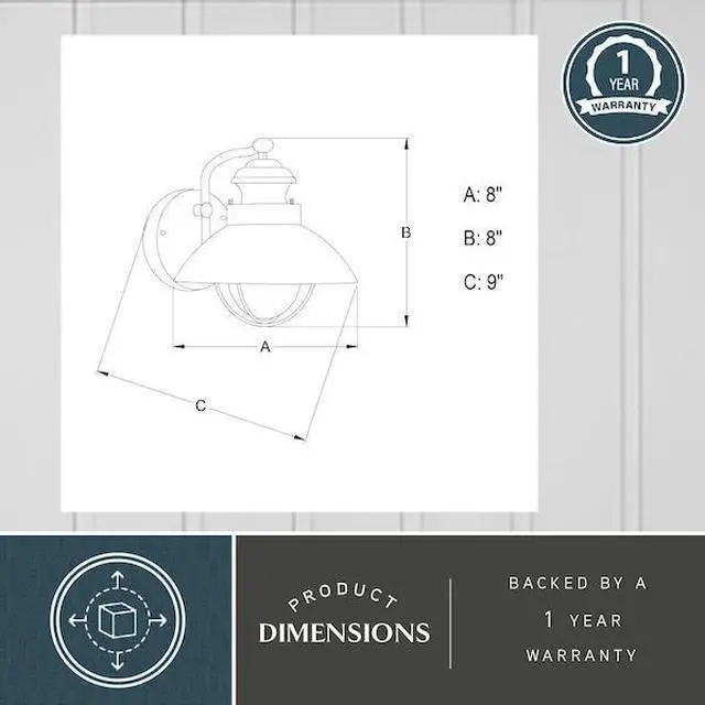 Alt view image 4 of 7 - VAXCEL T0268 Harwich 1 Light Gray Coastal Barn Dome Outdoor Wall Lantern Clear