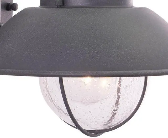 Alt view image 3 of 7 - VAXCEL T0268 Harwich 1 Light Gray Coastal Barn Dome Outdoor Wall Lantern Clear