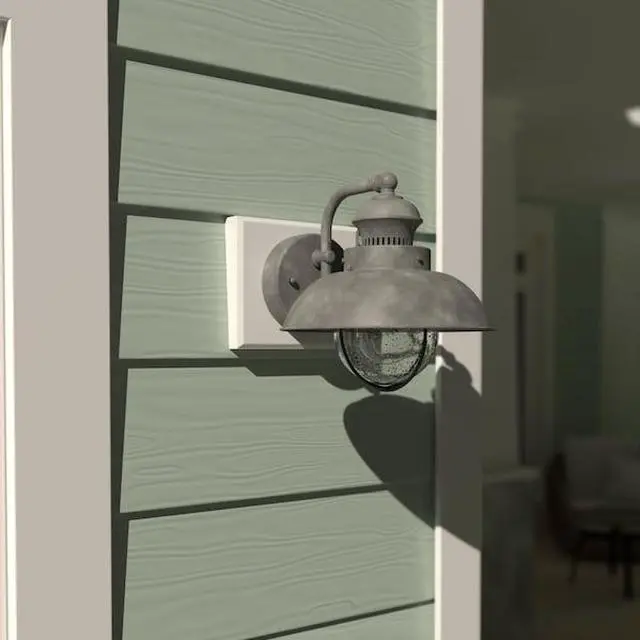 Alt view image 6 of 7 - VAXCEL T0268 Harwich 1 Light Gray Coastal Barn Dome Outdoor Wall Lantern Clear