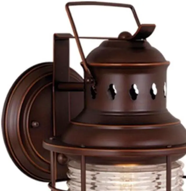 Alt view image 3 of 5 - VAXCEL OW37081BBZ Hyannis 1 Light Bronze Coastal Lantern Cylinder Outdoor Wall