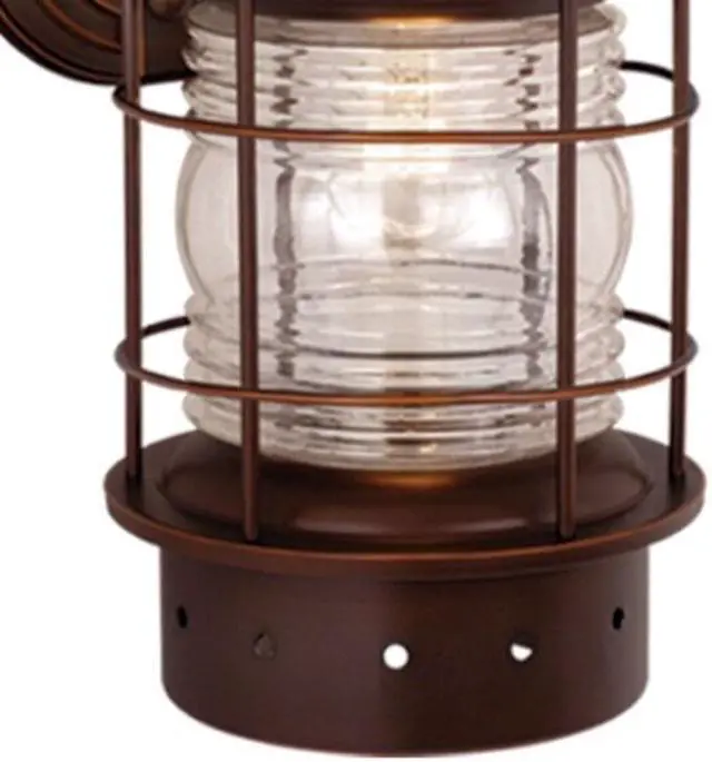 Alt view image 2 of 5 - VAXCEL OW37081BBZ Hyannis 1 Light Bronze Coastal Lantern Cylinder Outdoor Wall