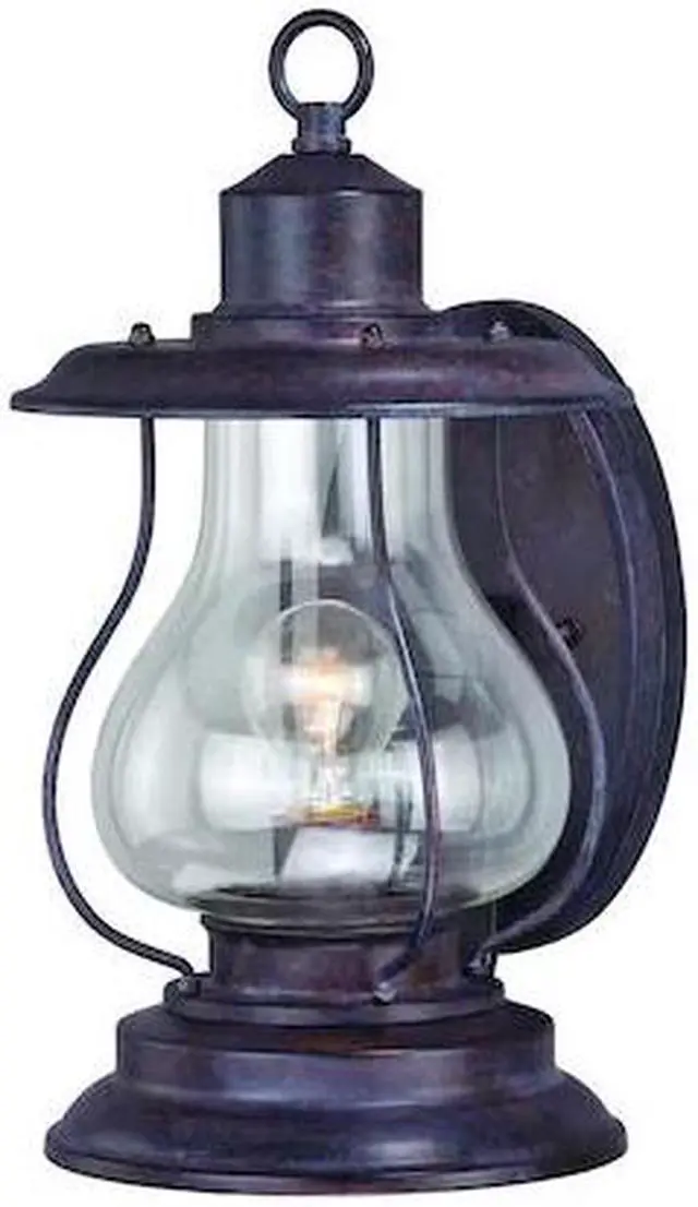 Main image of VAXCEL T0216 Dockside 1 Light Bronze Coastal Outdoor Wall Lantern Clear Glass