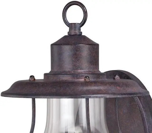 Alt view image 4 of 6 - VAXCEL T0216 Dockside 1 Light Bronze Coastal Outdoor Wall Lantern Clear Glass