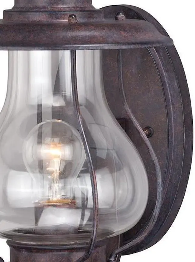 Alt view image 2 of 6 - VAXCEL T0216 Dockside 1 Light Bronze Coastal Outdoor Wall Lantern Clear Glass