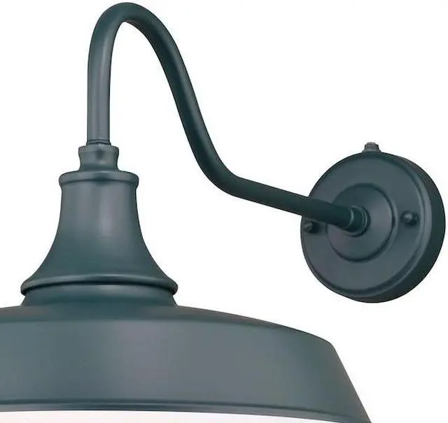 Alt view image 2 of 7 - VAXCEL T0484 Dorado 1 Light Dusk to Dawn Green White Farmhouse Barn Dome