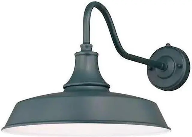 Main image of VAXCEL T0484 Dorado 1 Light Dusk to Dawn Green White Farmhouse Barn Dome