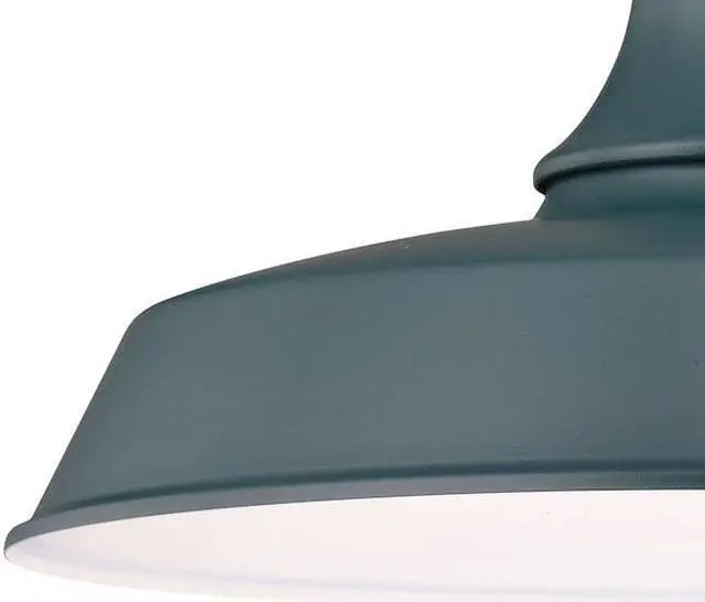 Alt view image 3 of 7 - VAXCEL T0484 Dorado 1 Light Dusk to Dawn Green White Farmhouse Barn Dome