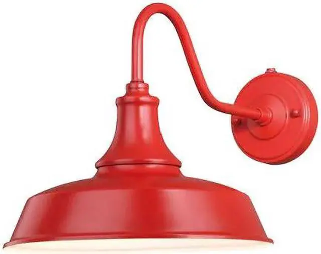 Main image of VAXCEL T0487 Dorado 1 Light Dusk to Dawn Red White Farmhouse Barn Dome Outdoor