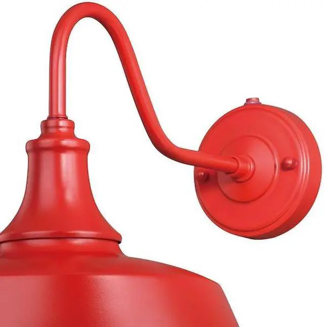 Alt view image 2 of 7 - VAXCEL T0487 Dorado 1 Light Dusk to Dawn Red White Farmhouse Barn Dome Outdoor