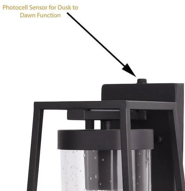 Alt view image 3 of 7 - VAXCEL T0586 Nash 7.5-in Black Outdoor Modern Wall Lantern, Dusk to Dawn
