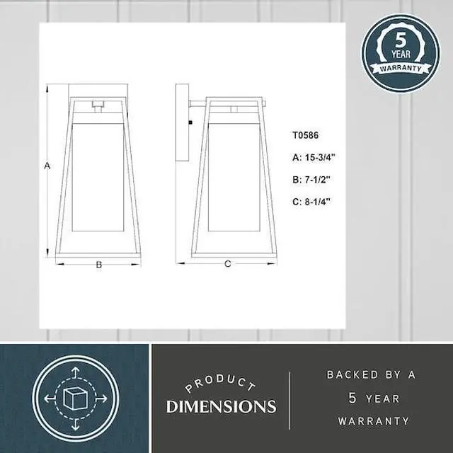 Alt view image 5 of 7 - VAXCEL T0586 Nash 7.5-in Black Outdoor Modern Wall Lantern, Dusk to Dawn