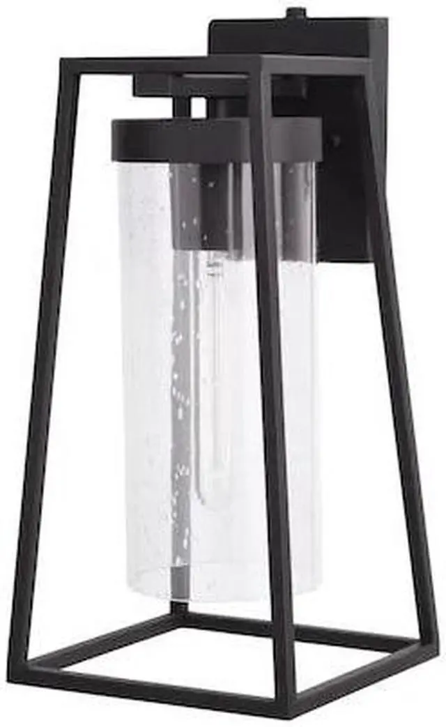 Main image of VAXCEL T0586 Nash 7.5-in Black Outdoor Modern Wall Lantern, Dusk to Dawn