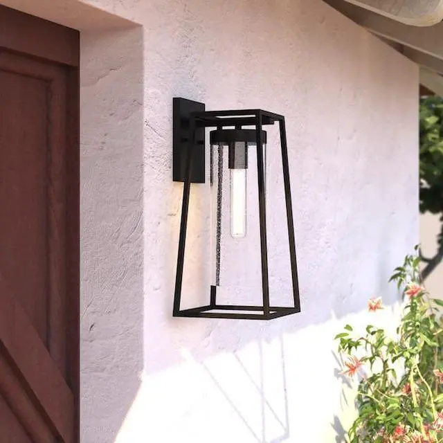 Alt view image 7 of 7 - VAXCEL T0586 Nash 7.5-in Black Outdoor Modern Wall Lantern, Dusk to Dawn