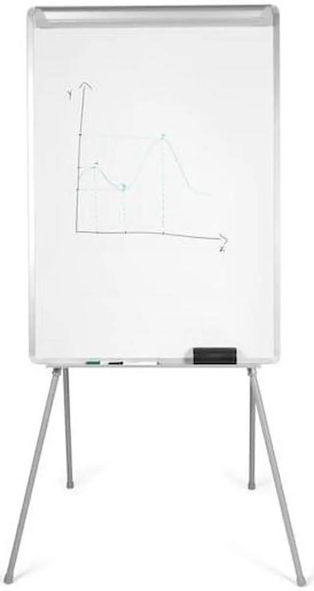 Alt view image 3 of 9 - Bi-silique Silver Easy Clean Dry Erase Quad-Pod Easel 45" to 79" Silver