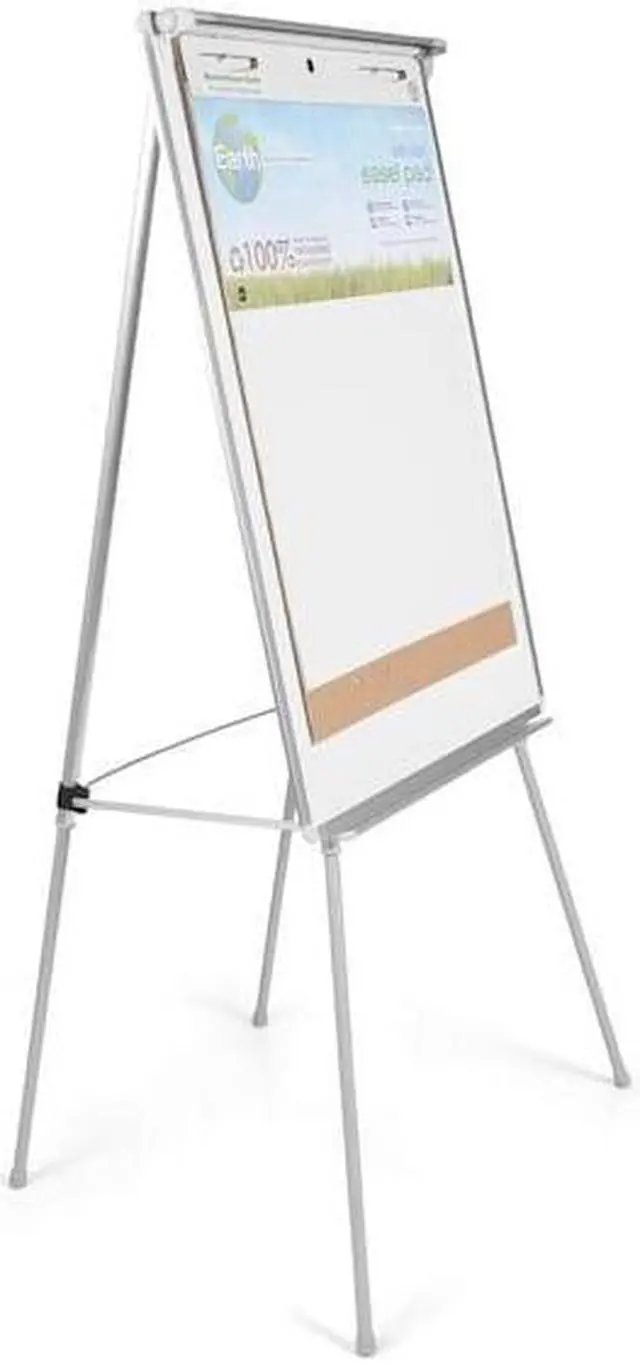 Alt view image 8 of 9 - Bi-silique Silver Easy Clean Dry Erase Quad-Pod Easel 45" to 79" Silver