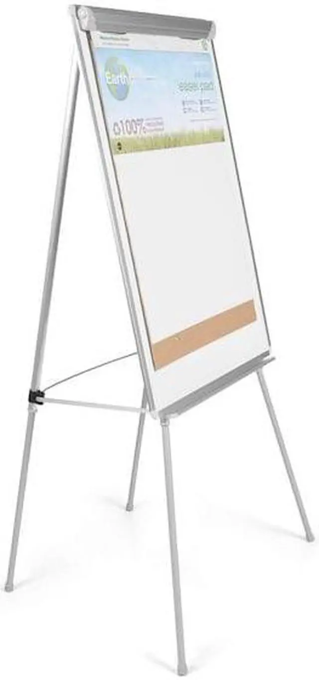Alt view image 9 of 9 - Bi-silique Silver Easy Clean Dry Erase Quad-Pod Easel 45" to 79" Silver