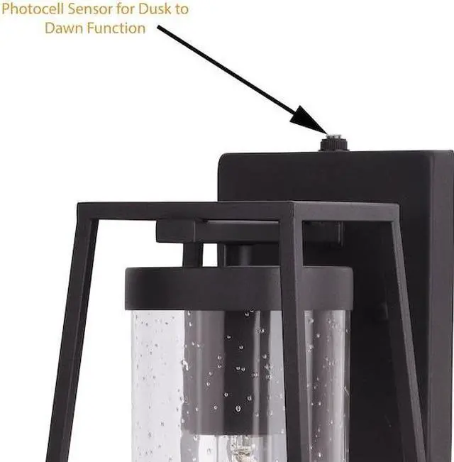 Alt view image 3 of 7 - VAXCEL T0585 Nash 6.5-in Black Outdoor Modern Wall Lantern, Dusk to Dawn