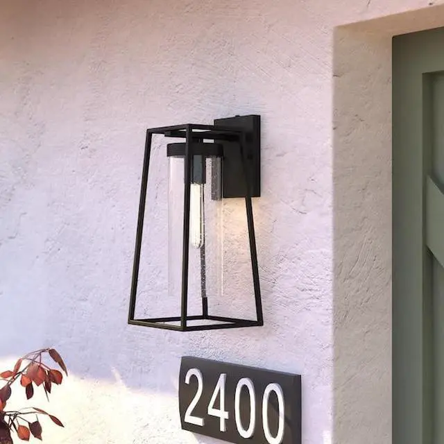 Alt view image 7 of 7 - VAXCEL T0585 Nash 6.5-in Black Outdoor Modern Wall Lantern, Dusk to Dawn