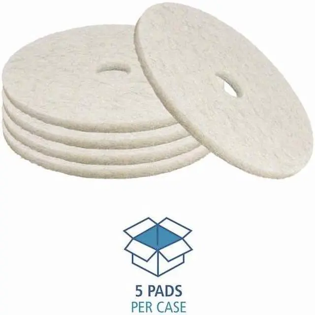 Alt view image 4 of 6 - BOARDWALK BWK4024NAT Natural White Burnishing Floor Pads, 24" Diameter, PK5