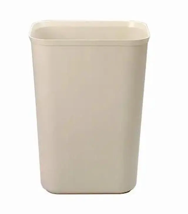 Alt view image 4 of 9 - Rubbermaid Commercial 254400BG Fire-Resistant Wastebasket, Rectangular, Fiberglass 10 gal, Beige