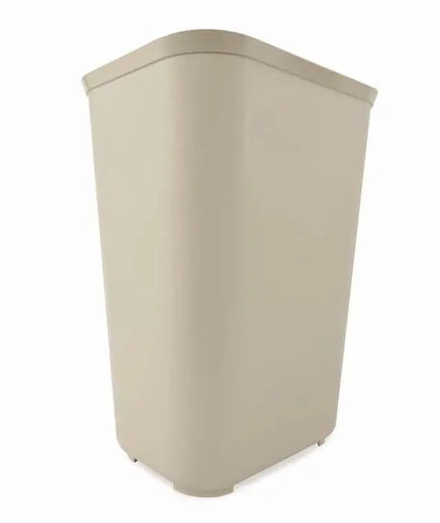 Alt view image 5 of 9 - Rubbermaid Commercial 254400BG Fire-Resistant Wastebasket, Rectangular, Fiberglass 10 gal, Beige