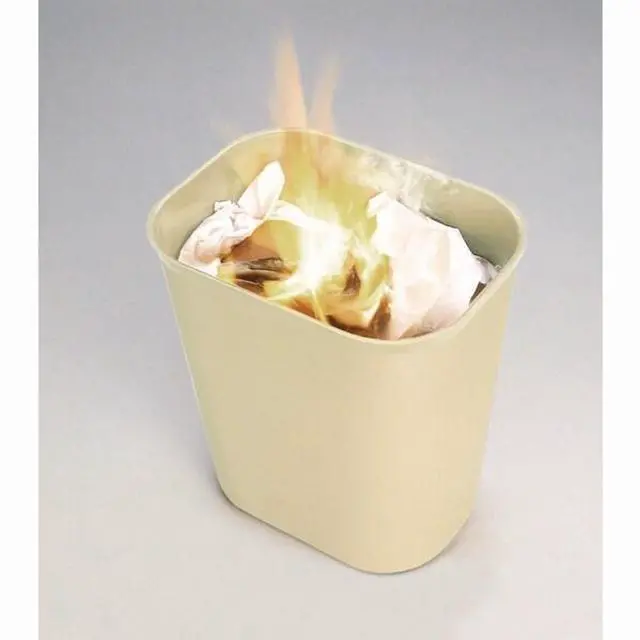 Alt view image 7 of 9 - Rubbermaid Commercial 254400BG Fire-Resistant Wastebasket, Rectangular, Fiberglass 10 gal, Beige