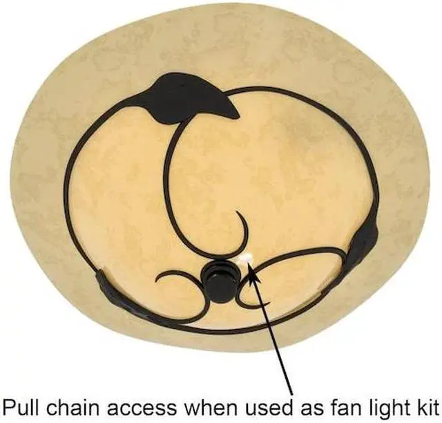 Alt view image 3 of 7 - Vine 2L LED Black Rustic Semi Flush Ceiling Light or Fan Light Kit