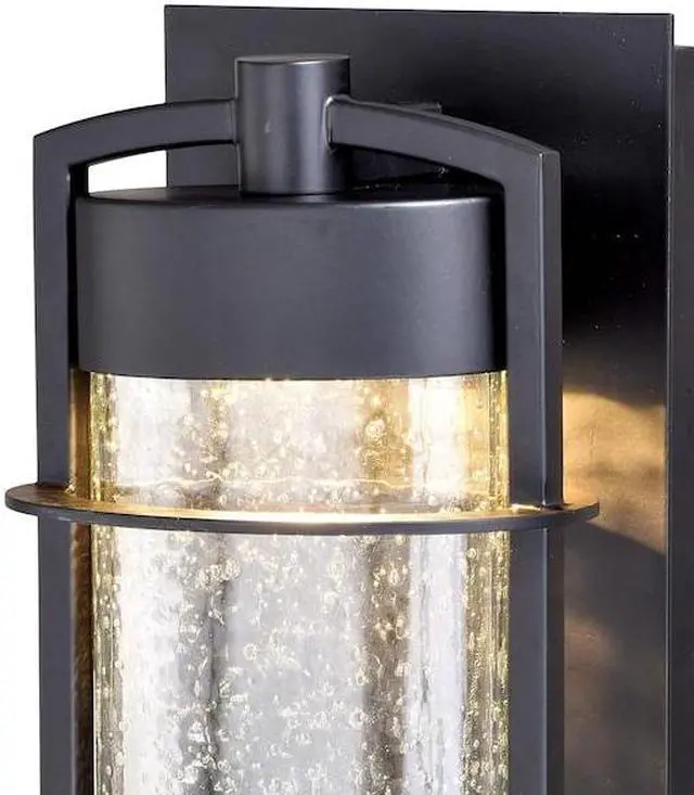 Alt view image 3 of 6 - VAXCEL T0376 Logan 1 Light LED Bronze Cylinder Outdoor Wall Lantern Clear Glass