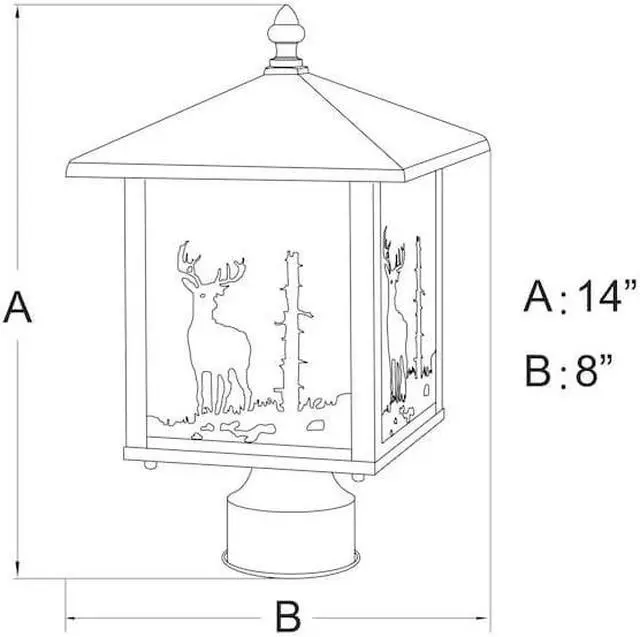 Alt view image 6 of 7 - VAXCEL OP33585BBZ Bryce 8in Outdoor Post Light Bronze