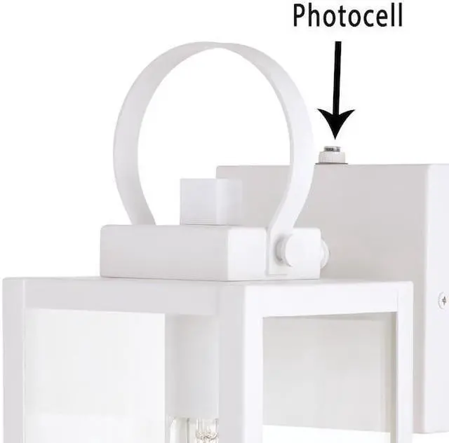 Alt view image 3 of 7 - VAXCEL T0553 Medinah 1 Light Dusk to Dawn White Outdoor Wall Lantern Clear Glass