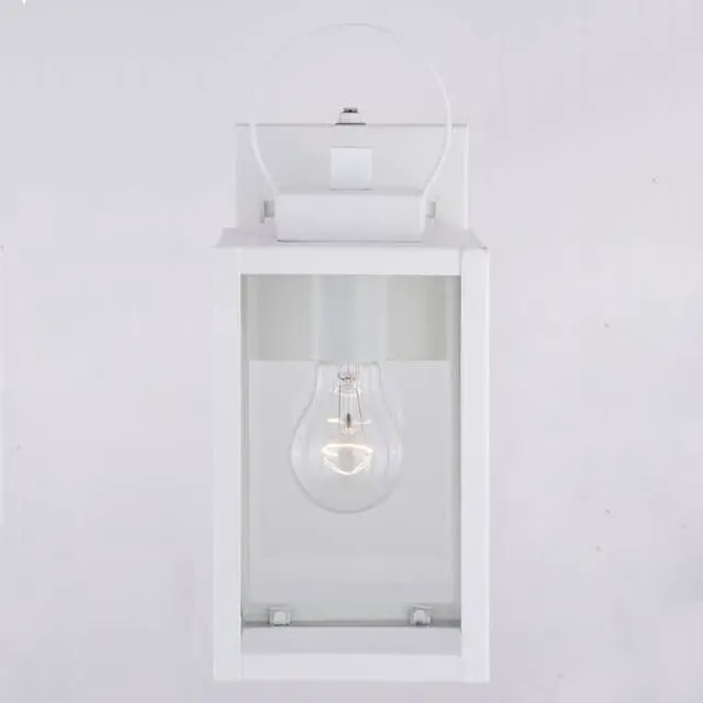 Alt view image 5 of 7 - VAXCEL T0553 Medinah 1 Light Dusk to Dawn White Outdoor Wall Lantern Clear Glass