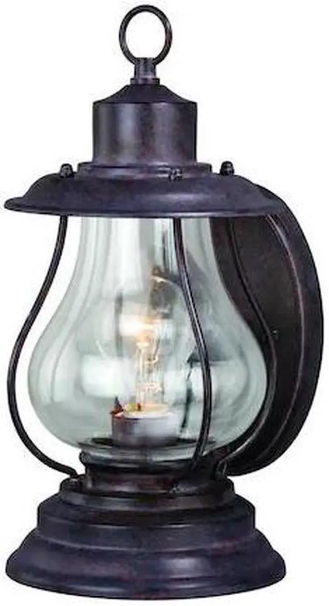 Main image of VAXCEL T0215 Dockside 1 Light Bronze Coastal Outdoor Wall Lantern Clear Glass
