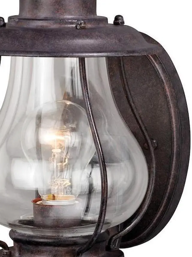 Alt view image 2 of 7 - VAXCEL T0215 Dockside 1 Light Bronze Coastal Outdoor Wall Lantern Clear Glass