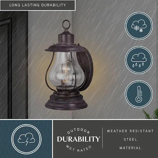 Alt view image 7 of 7 - VAXCEL T0215 Dockside 1 Light Bronze Coastal Outdoor Wall Lantern Clear Glass