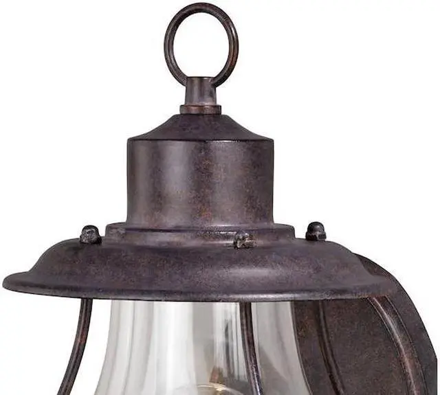 Alt view image 4 of 7 - VAXCEL T0215 Dockside 1 Light Bronze Coastal Outdoor Wall Lantern Clear Glass