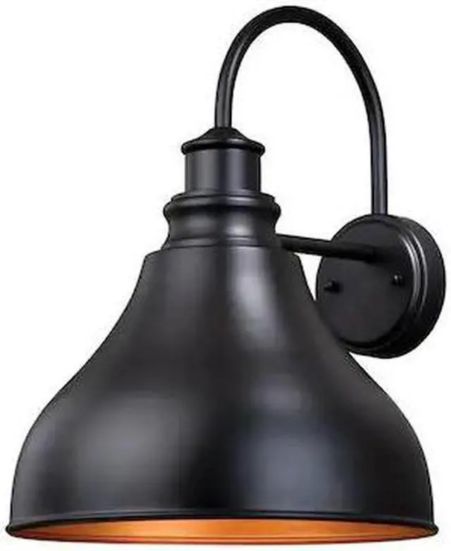 Main image of VAXCEL T0319 Delano 1 Light Dusk to Dawn Bronze Gold Farmhouse Barn Dome