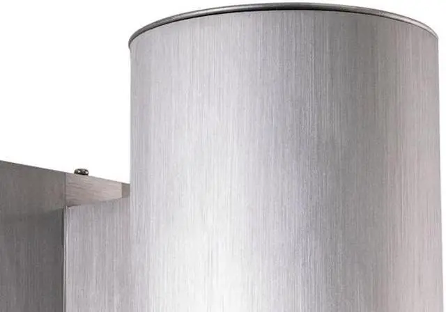 Alt view image 5 of 8 - VAXCEL Modern Outdoor Porch Light - Satin Silver Aluminum Cylinder Wall Sconce, Dark Sky, Waterproof Downlight, Exterior Wall Mount Lighting Fixture for Garage, Front Door, Patio