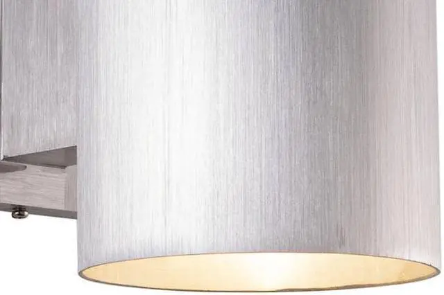 Alt view image 4 of 8 - VAXCEL Modern Outdoor Porch Light - Satin Silver Aluminum Cylinder Wall Sconce, Dark Sky, Waterproof Downlight, Exterior Wall Mount Lighting Fixture for Garage, Front Door, Patio