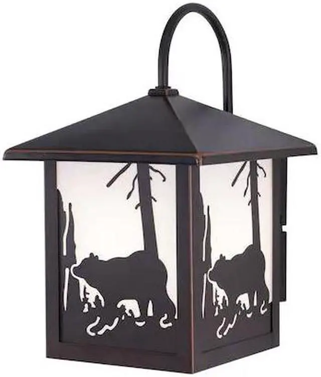 Main image of VAXCEL OW35083BBZ Bozeman 1 Light Bronze Rustic Bear Tree Outdoor Wall Lantern