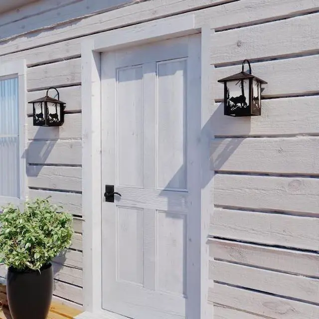 Alt view image 6 of 7 - VAXCEL OW35083BBZ Bozeman 1 Light Bronze Rustic Bear Tree Outdoor Wall Lantern