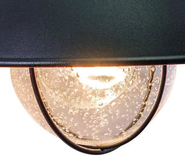 Alt view image 3 of 7 - VAXCEL OW21581TB Harwich 1 Light Black Coastal Barn Dome Outdoor Wall Lantern