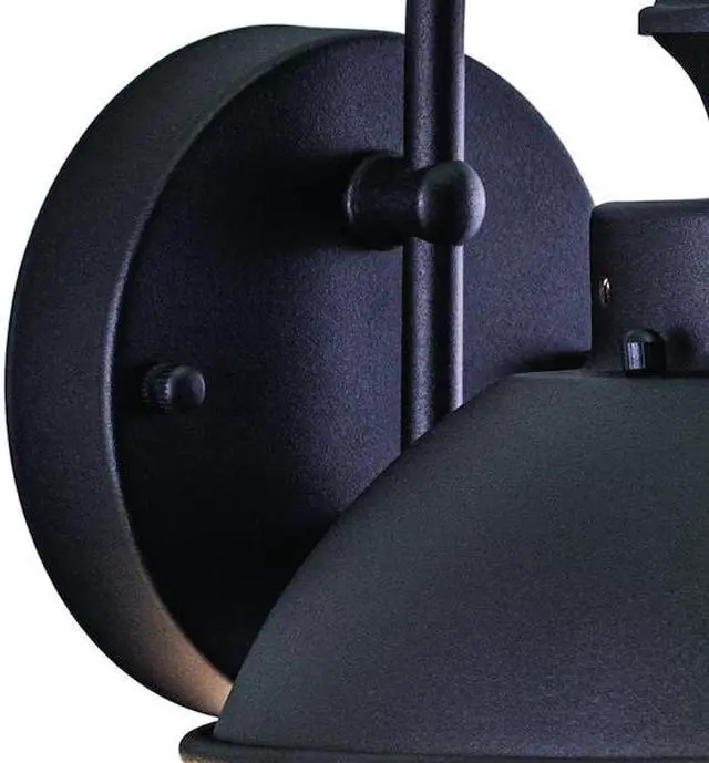 Alt view image 2 of 7 - VAXCEL OW21581TB Harwich 1 Light Black Coastal Barn Dome Outdoor Wall Lantern