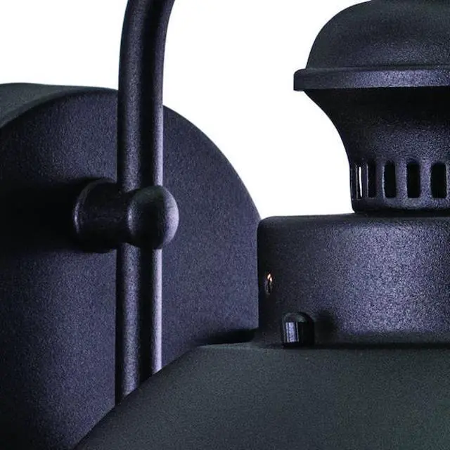 Alt view image 5 of 7 - VAXCEL OW21581TB Harwich 1 Light Black Coastal Barn Dome Outdoor Wall Lantern