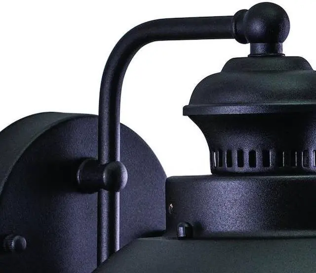 Alt view image 4 of 7 - VAXCEL OW21581TB Harwich 1 Light Black Coastal Barn Dome Outdoor Wall Lantern